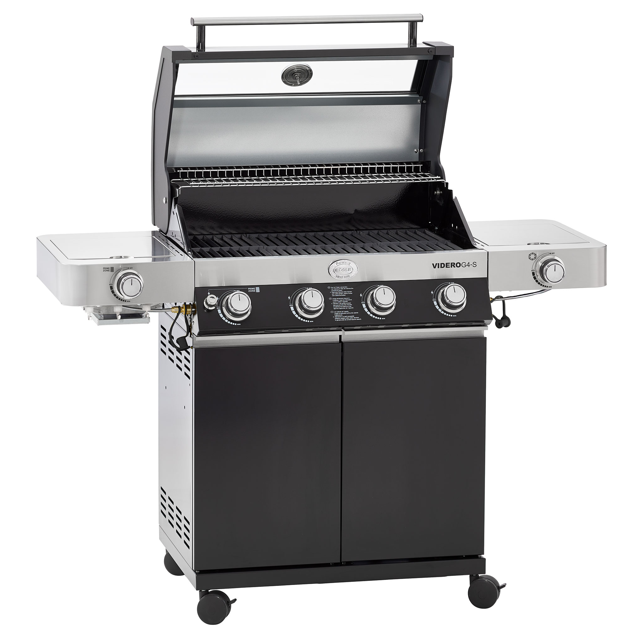 Gasgrill VIDERO G4-S Vario+ schwarz 50 mbar 