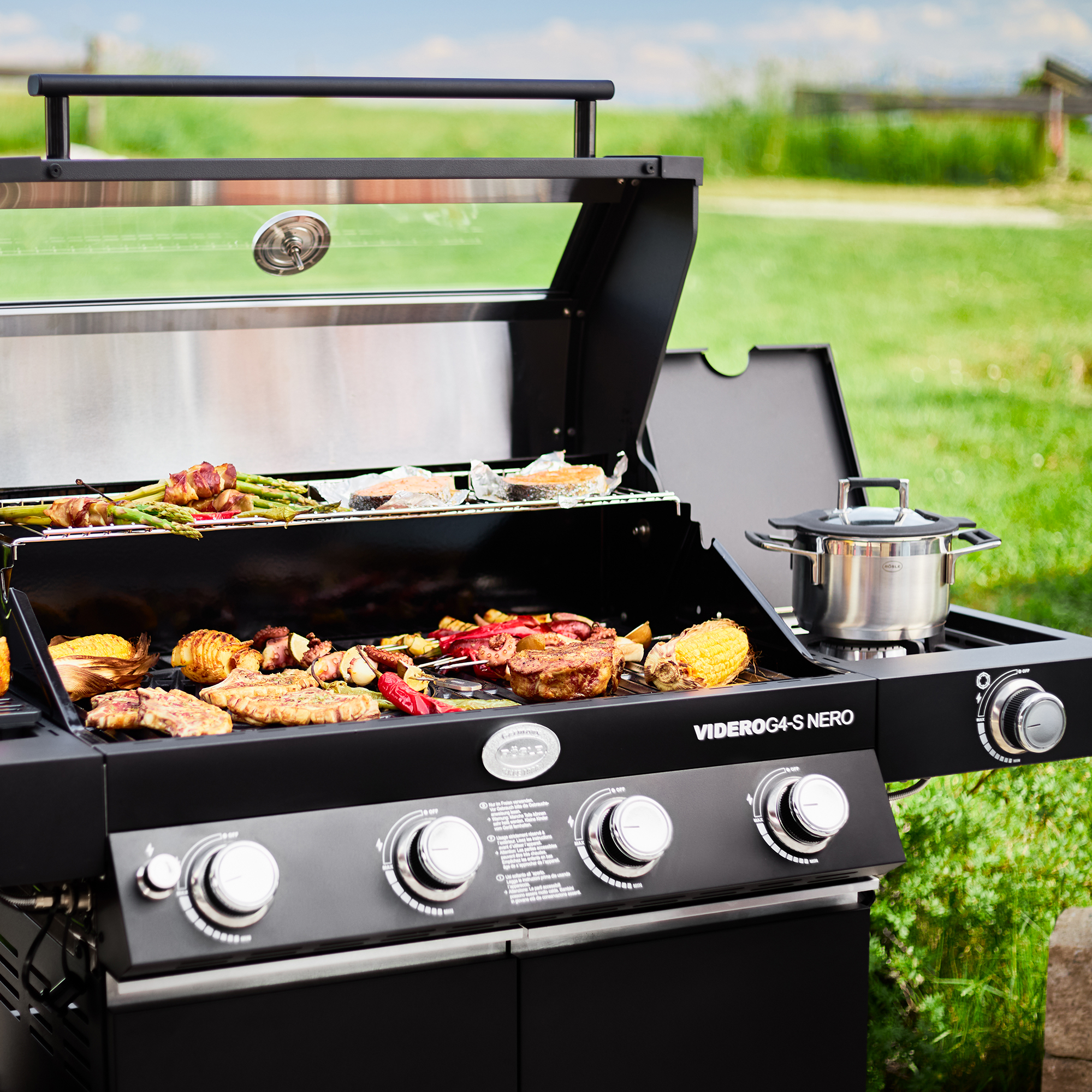 BBQ-Station VIDERO G4-S NERO Vario+ schwarz 50 mbar