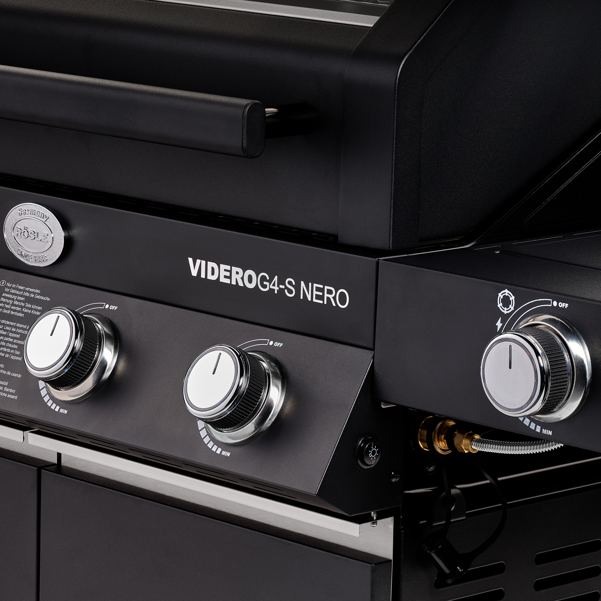 BBQ-Station VIDERO G4-S NERO Vario+ schwarz 50 mbar
