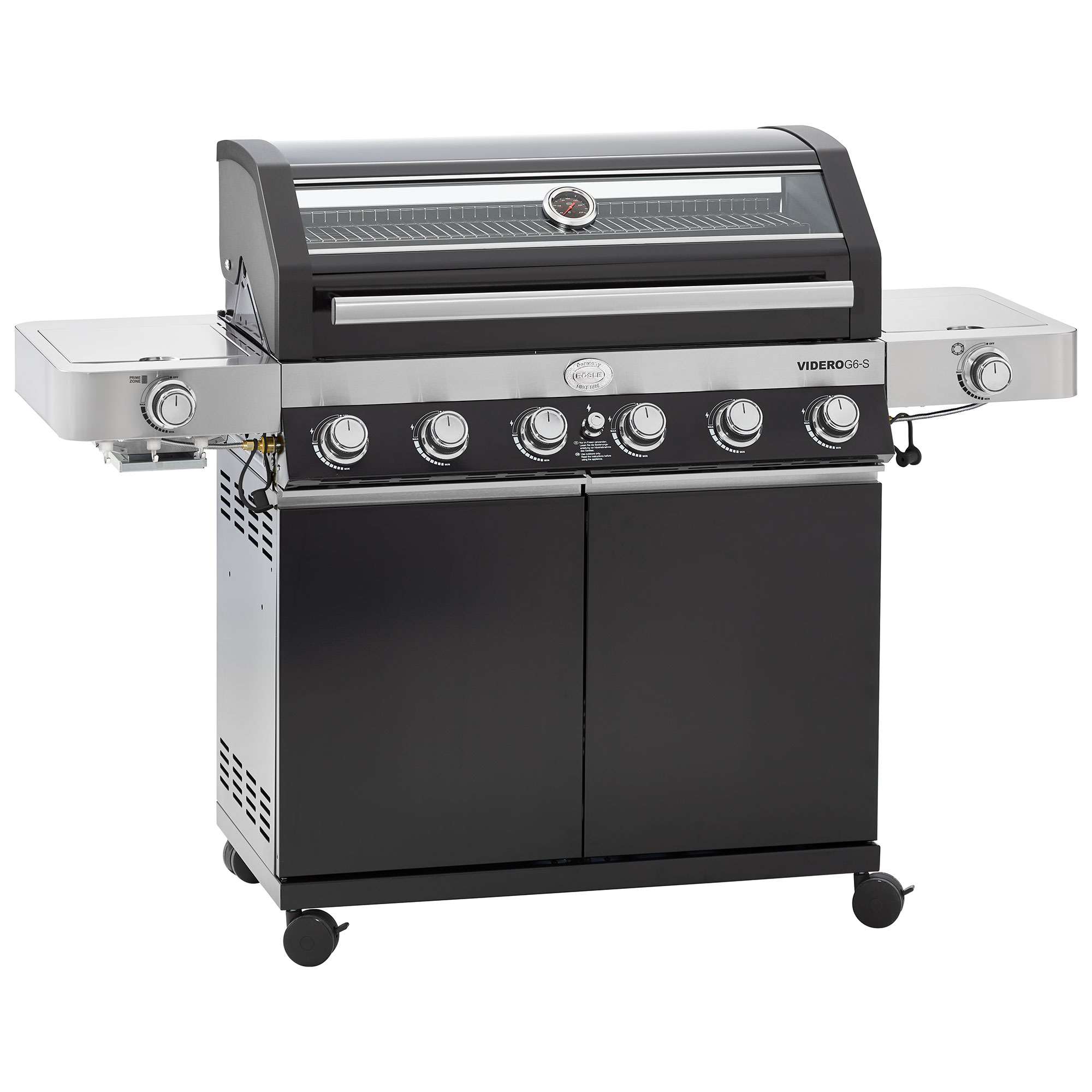 Gasgrill VIDERO G6-S Vario+ schwarz 50mbar