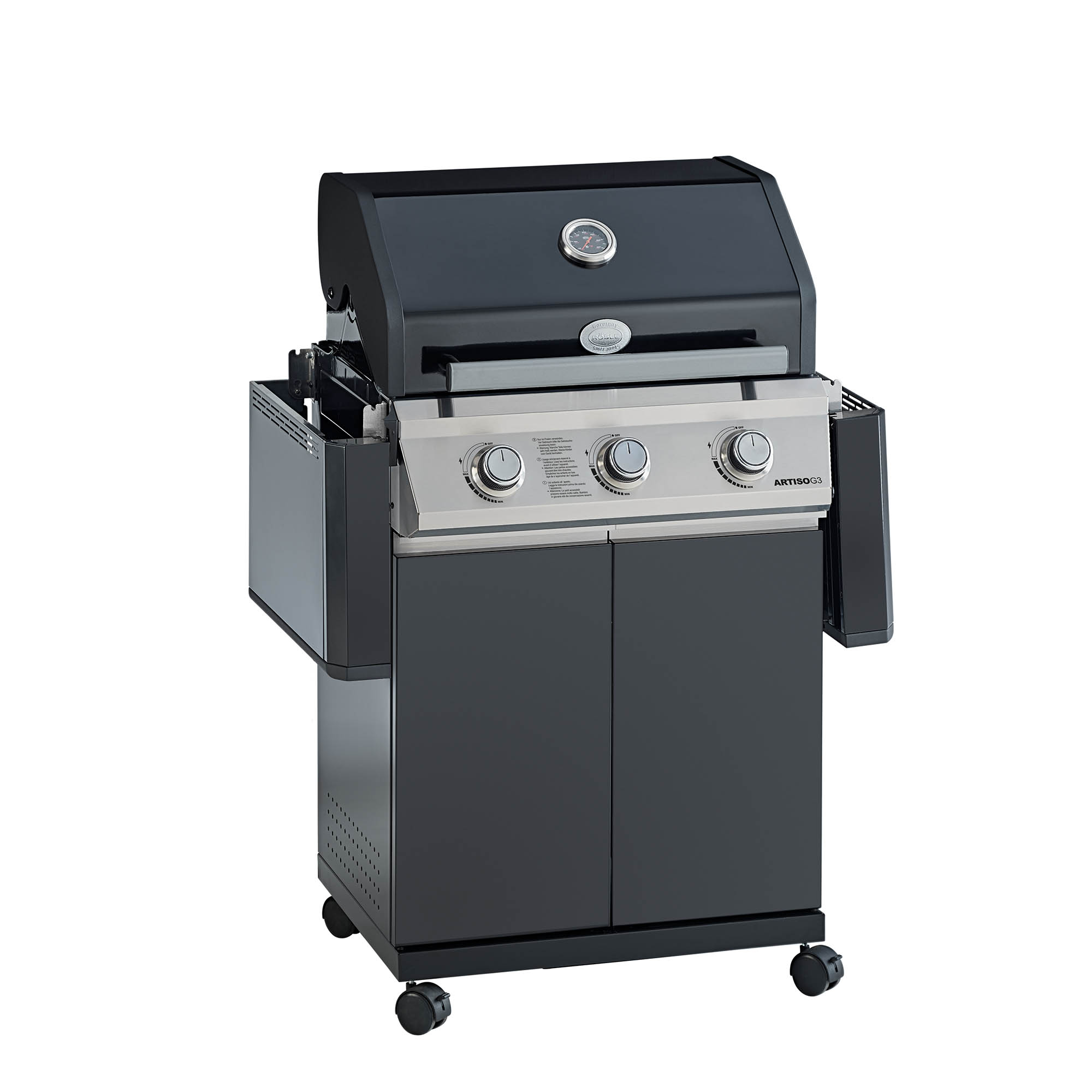 Gasgrill BBQ-Station ARTISO G3 schwarz, Exklusiv bei Toom