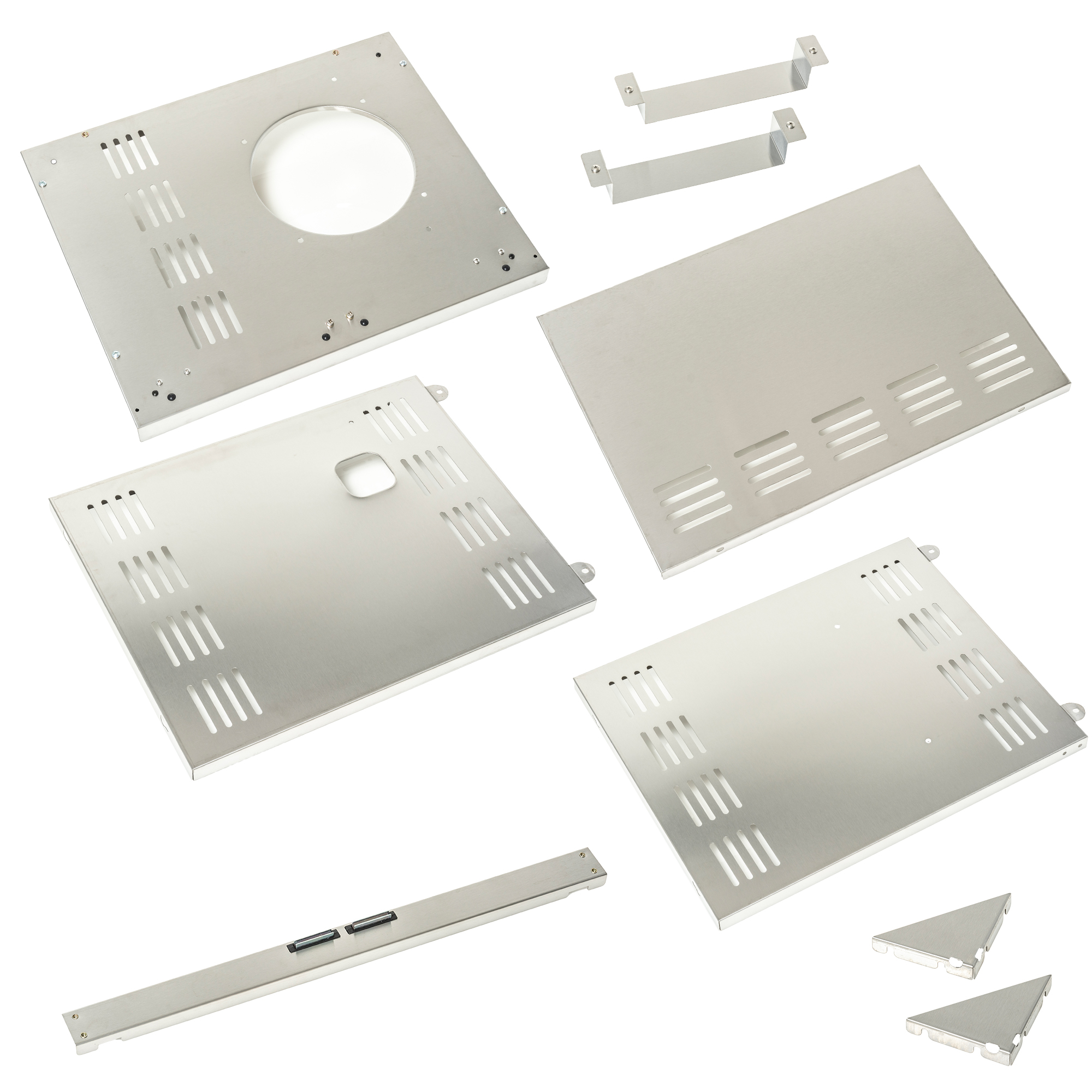 Lower cabinet stainless steel complete without doors (Videro G3)