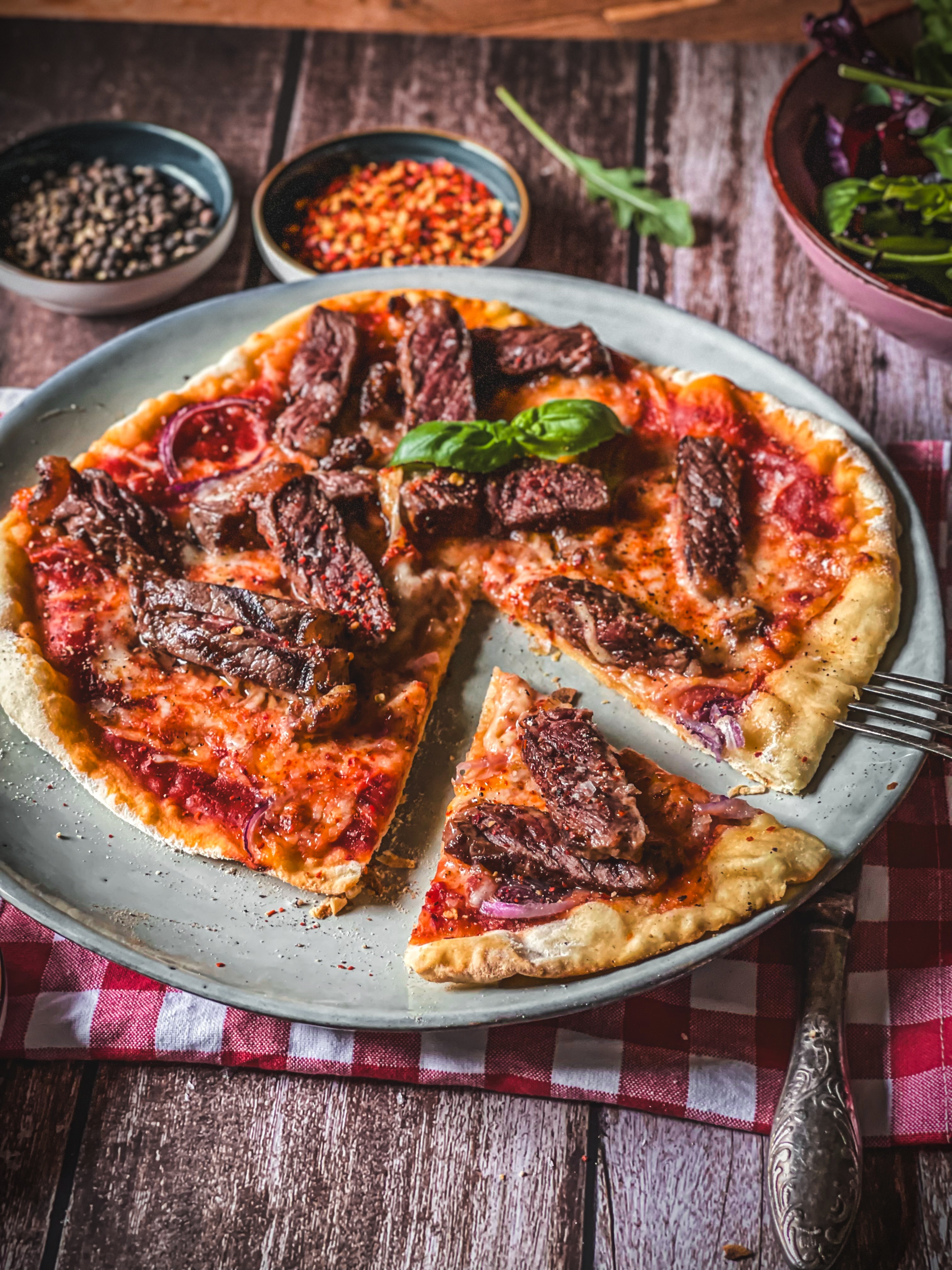 Steak Pizza Rezeptbild