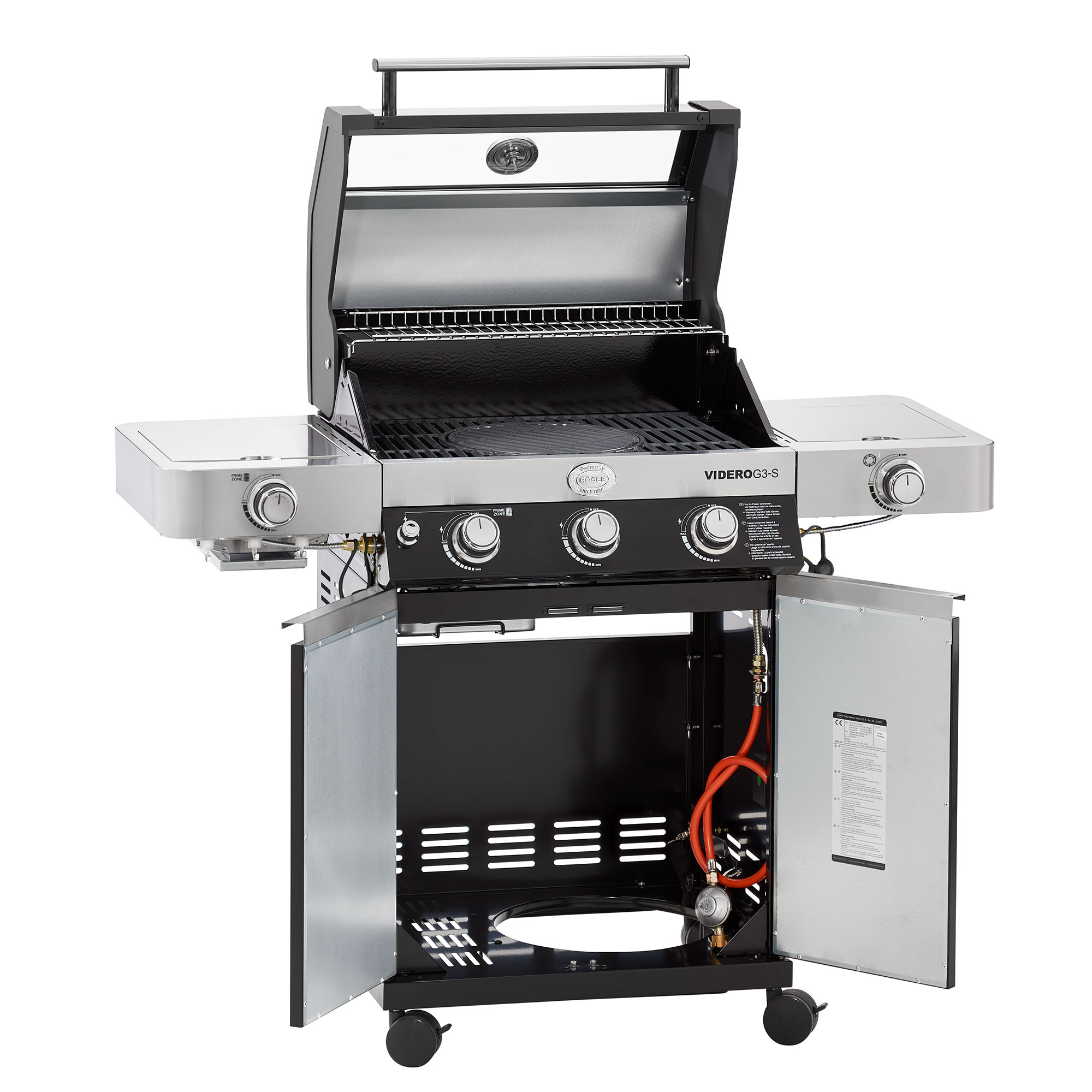 Gasgrill VIDERO G3-S Vario+ schwarz 50 mbar
