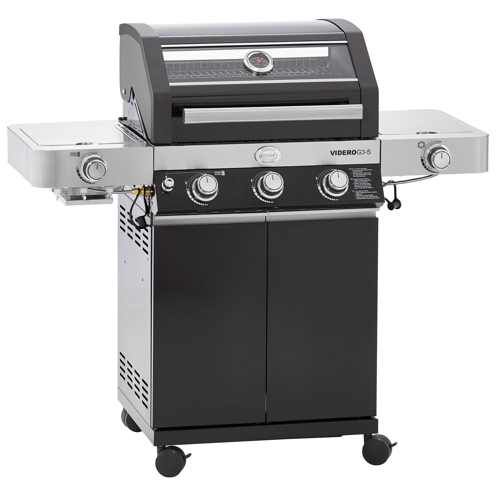 Gasgrill VIDERO G3-S Vario+ schwarz 50 mbar