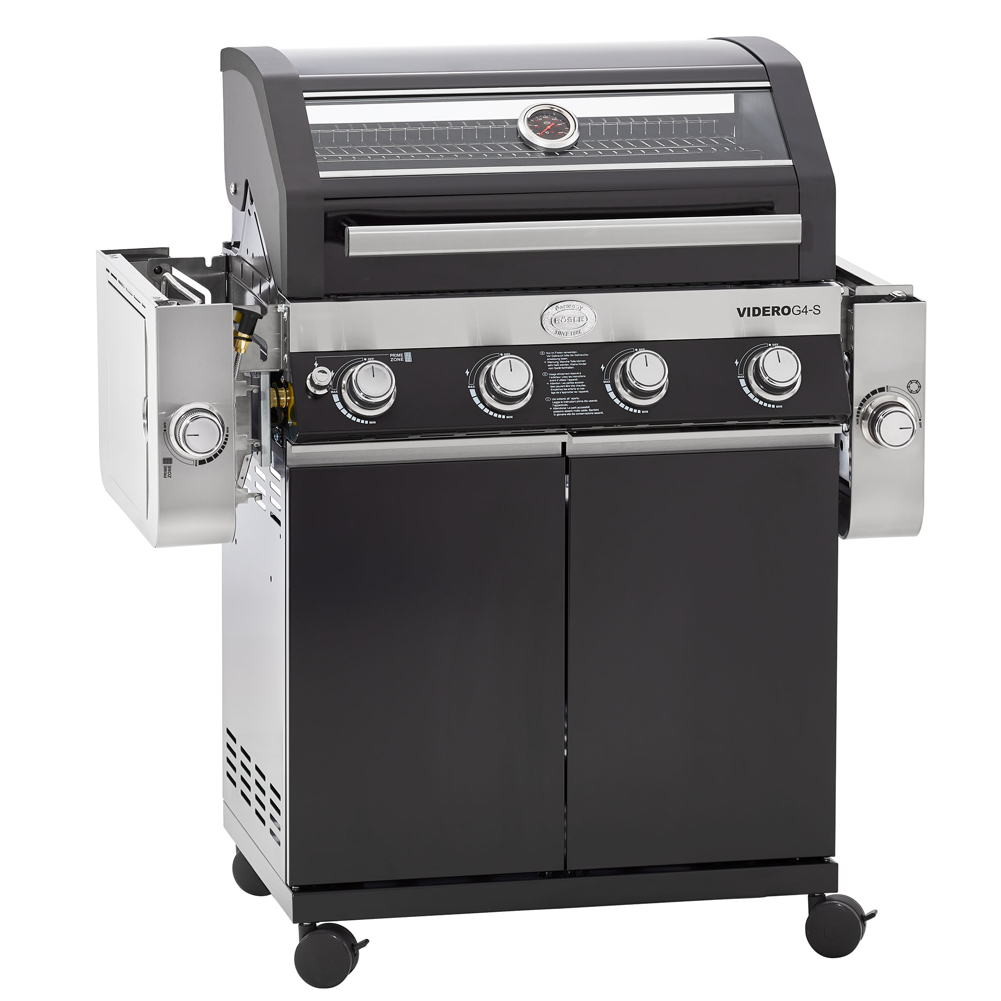 Gasgrill VIDERO G4-S Vario+ schwarz 50 mbar 