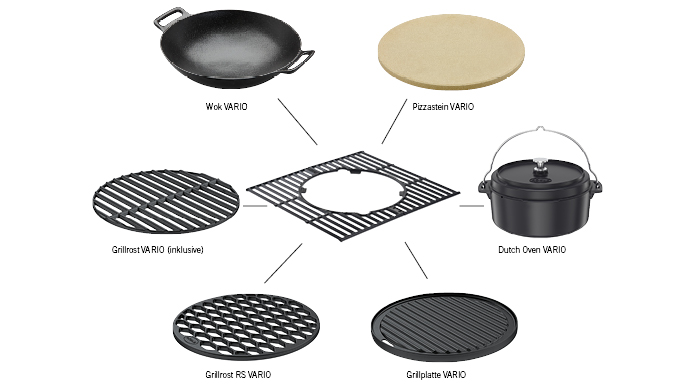 Vario Grillrostsystem Verschiedene Einsätze für das Vario Grillrostsystem