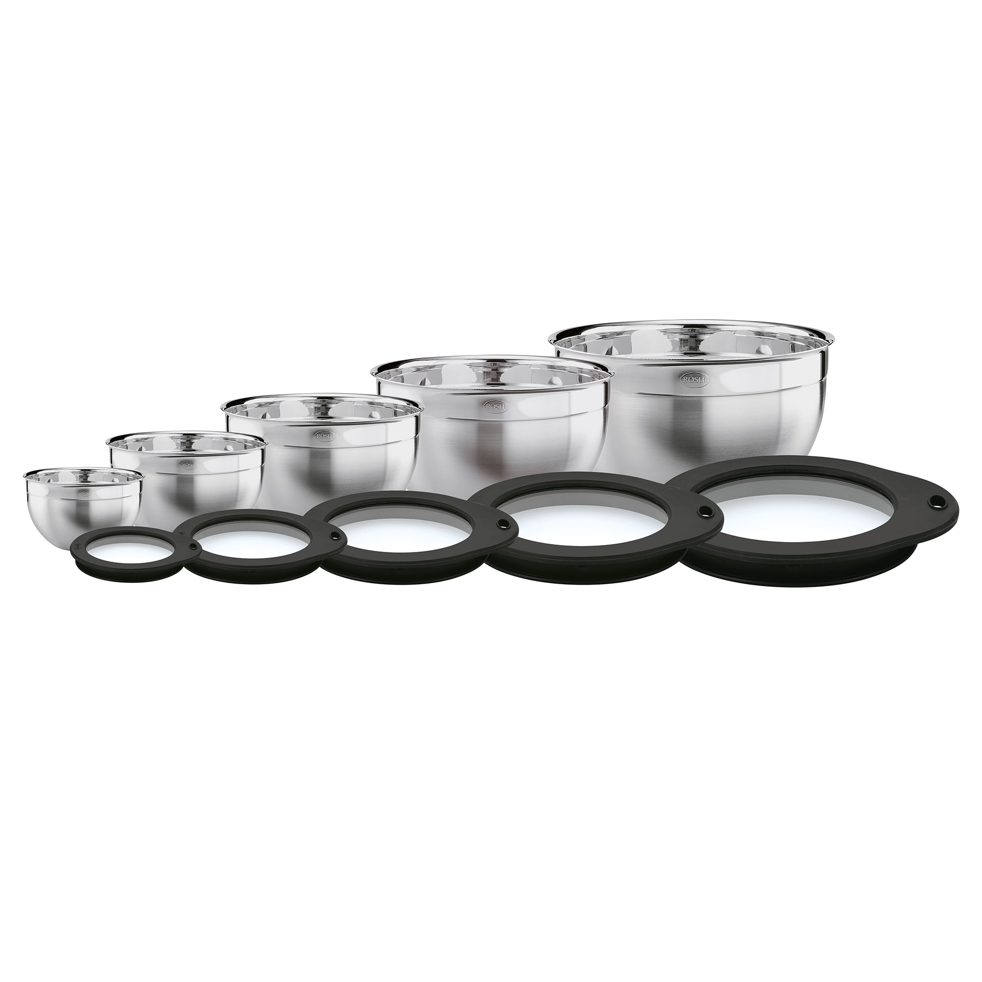 Schüssel-Set 10-tlg. mit Frischhaltedeckeln aus Glas (Ø 12, 16, 20, 24, 28 cm)