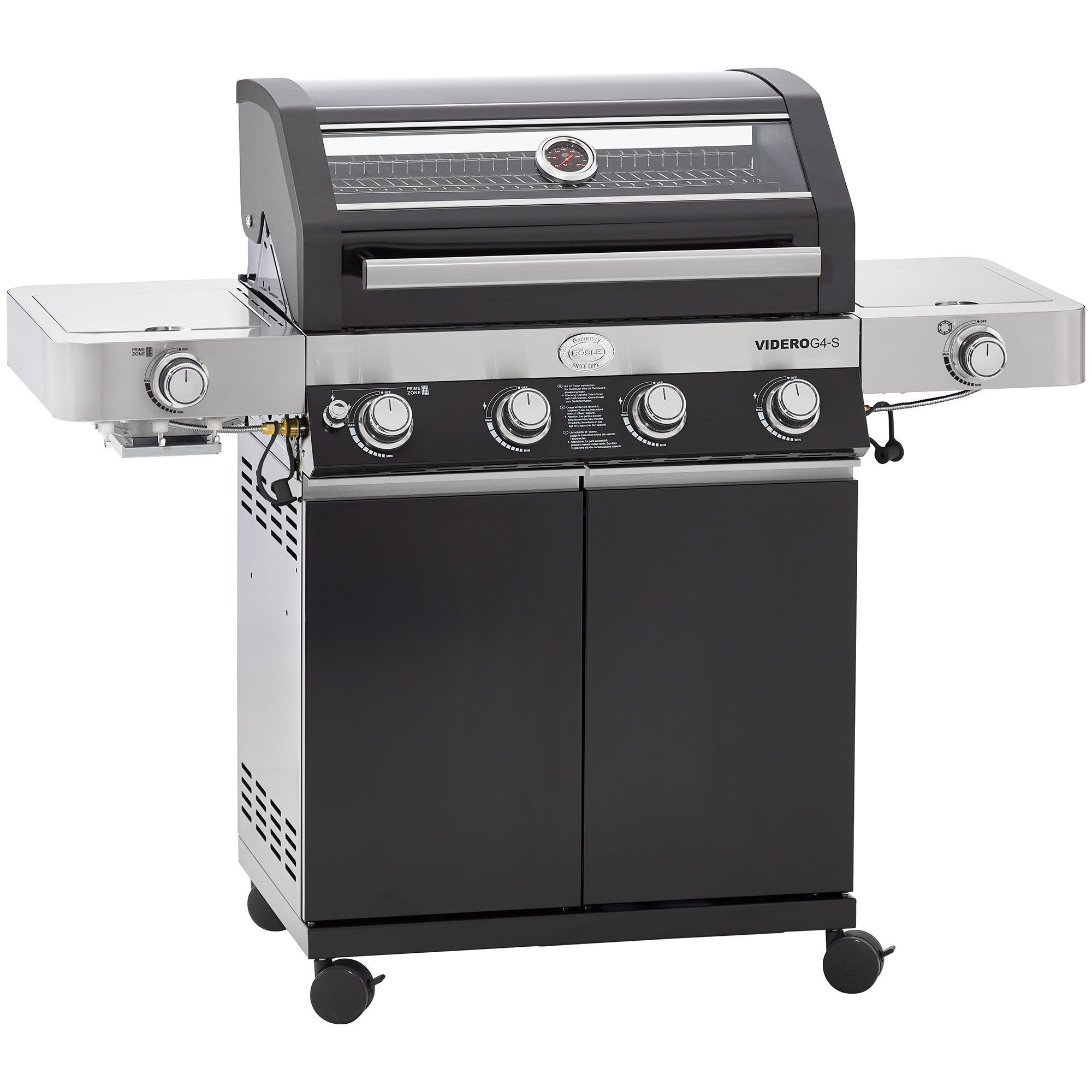 Gasgrill VIDERO G4-S Vario+ schwarz 50 mbar 