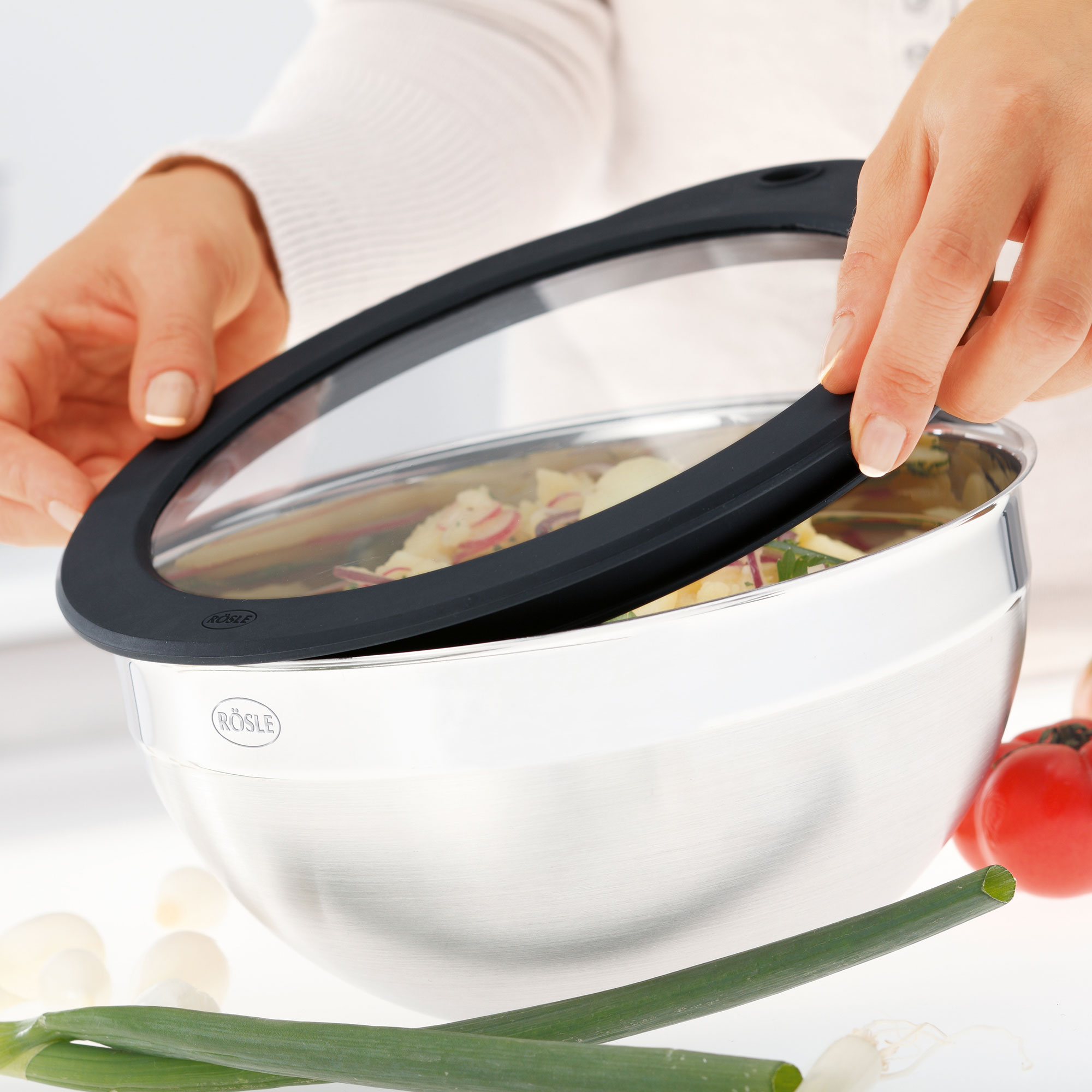 Salatschleuder-Set inkl. Frischhaltedeckel 