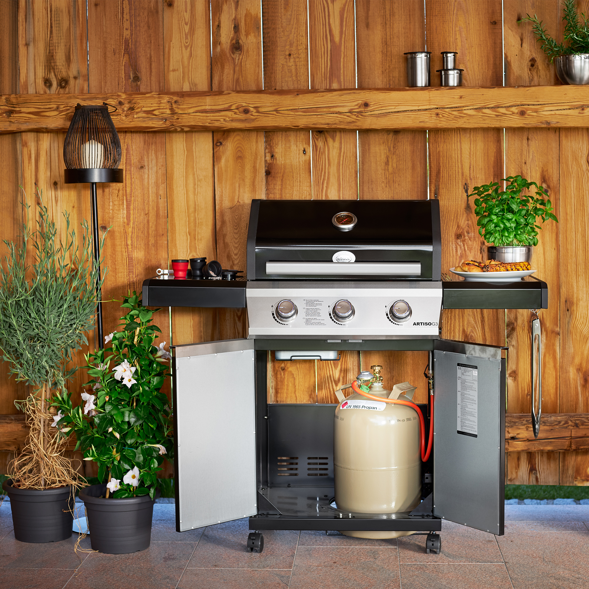 Gasgrill BBQ-Station ARTISO G3 schwarz, Exklusiv bei Toom