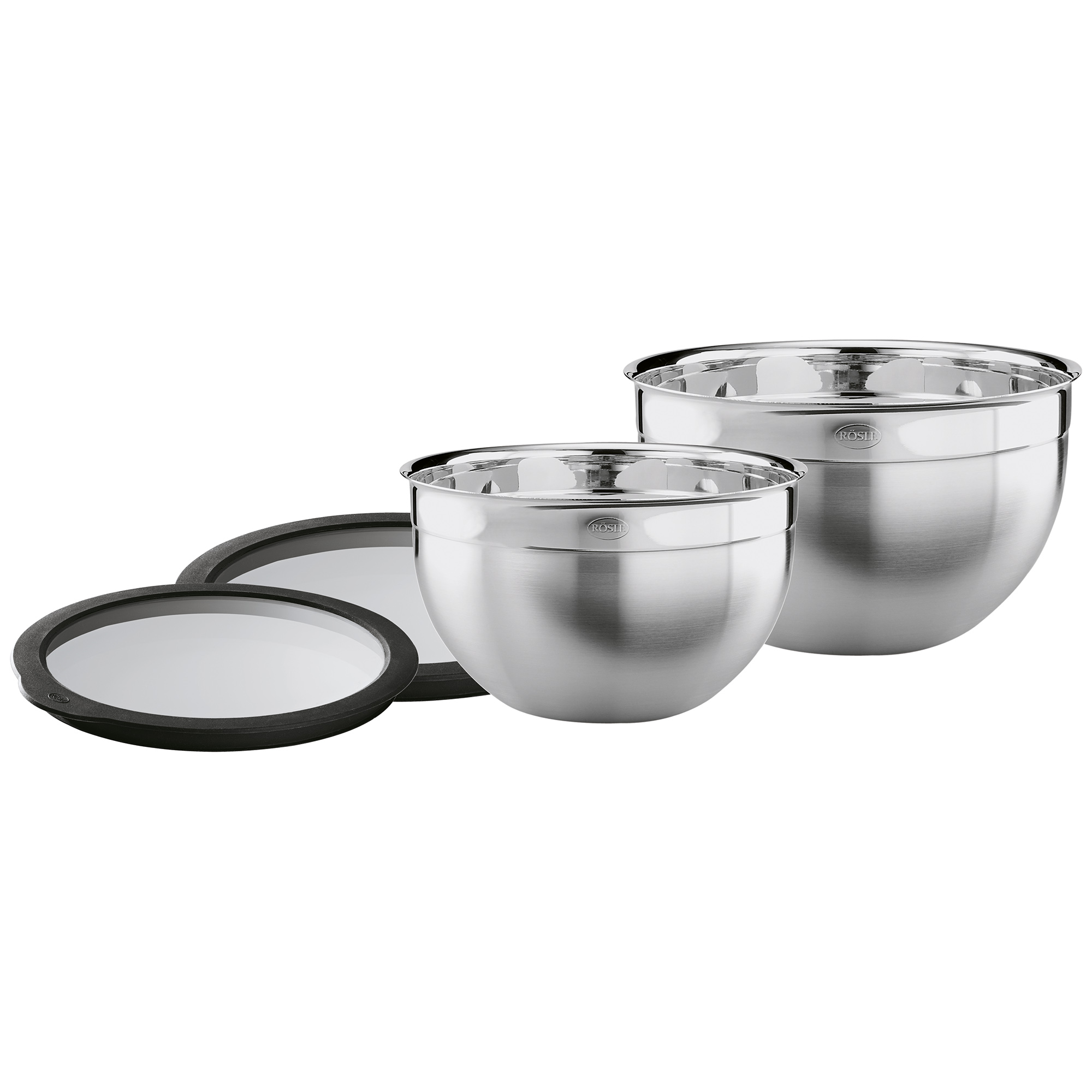 Schüssel-Set 2-tlg. mit Frischhaltedeckeln aus Glas (Ø 20 und 24 cm)