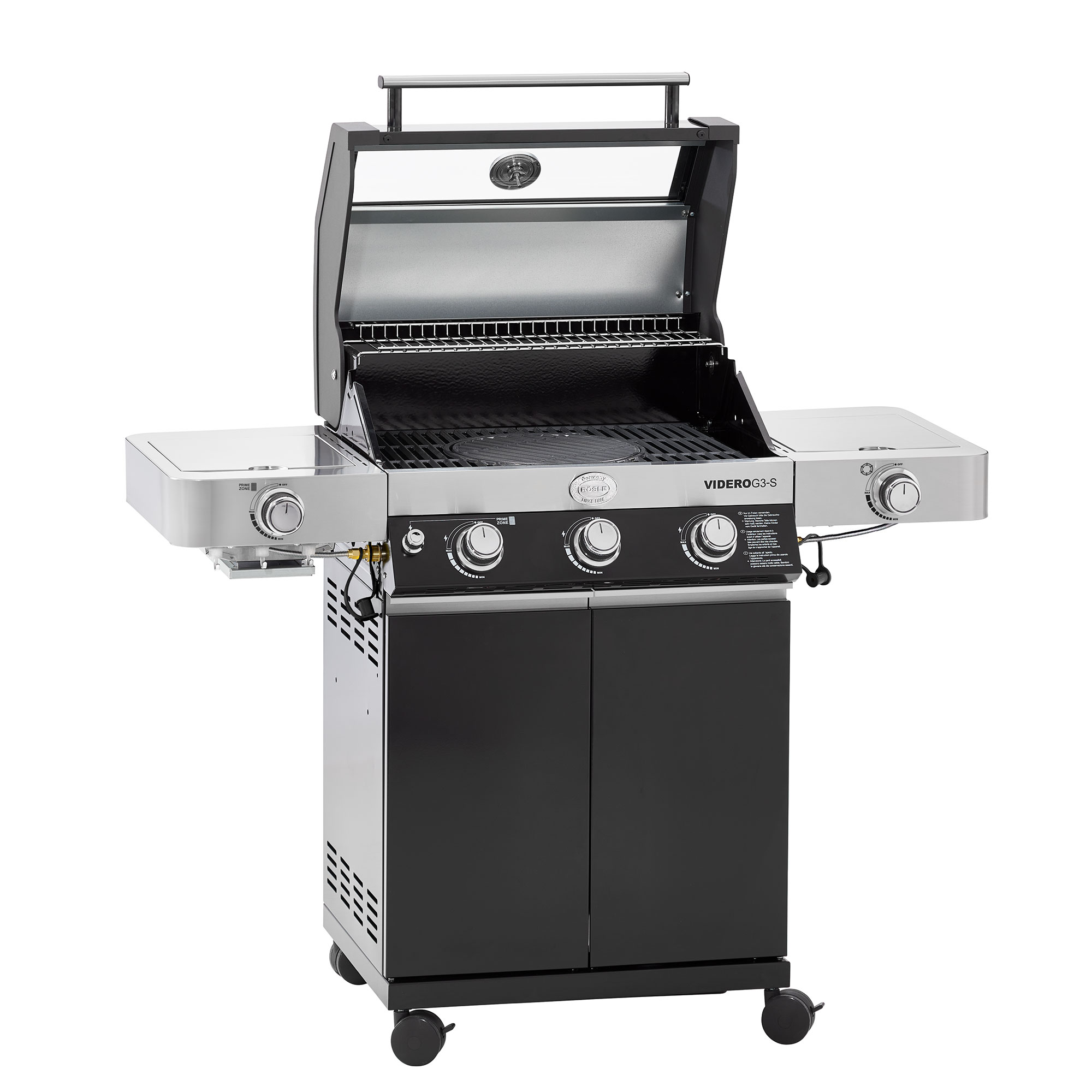 Gasgrill VIDERO G3-S Vario+ schwarz 50 mbar
