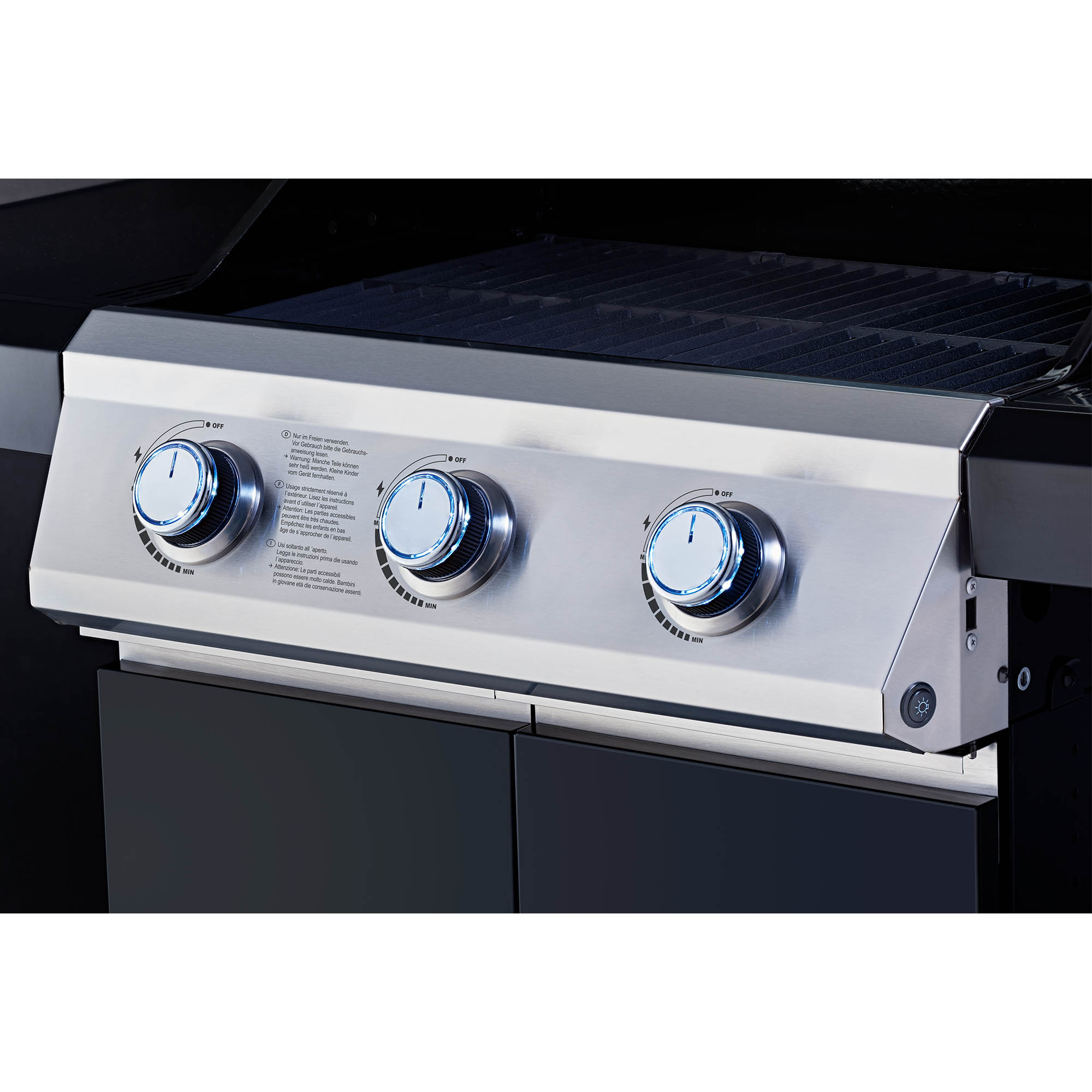Gasgrill BBQ-Station ARTISO G3 schwarz, Exklusiv bei Toom