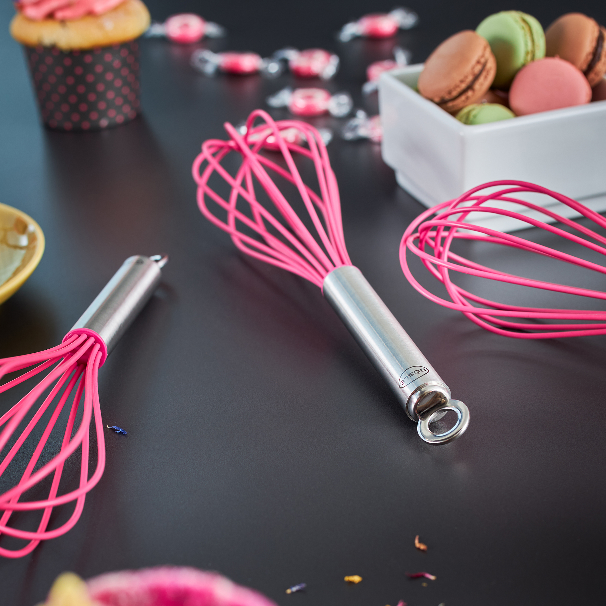 Schneebesen Silikon pink 27 cm