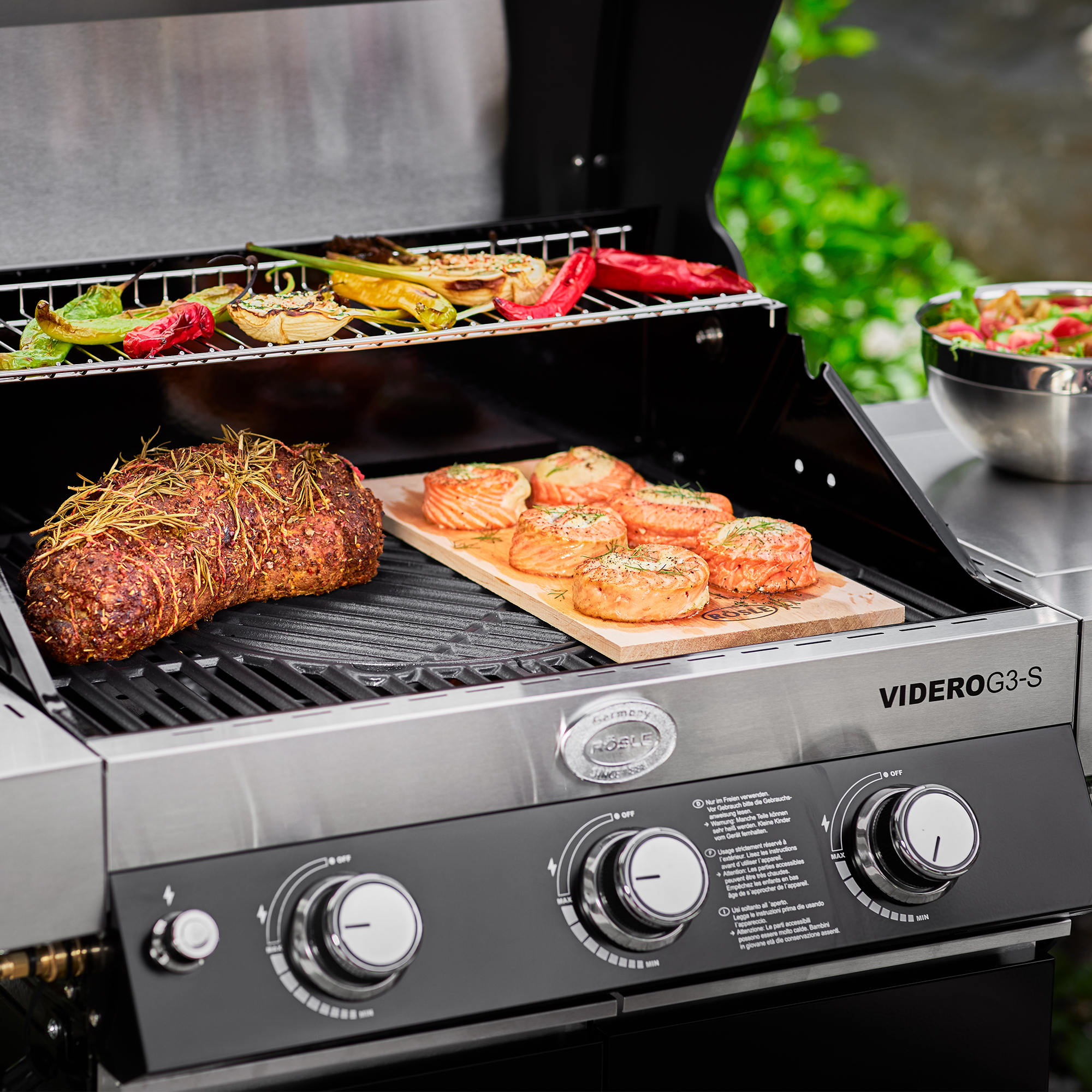 Gasgrill VIDERO G3-S Vario+ schwarz 50 mbar