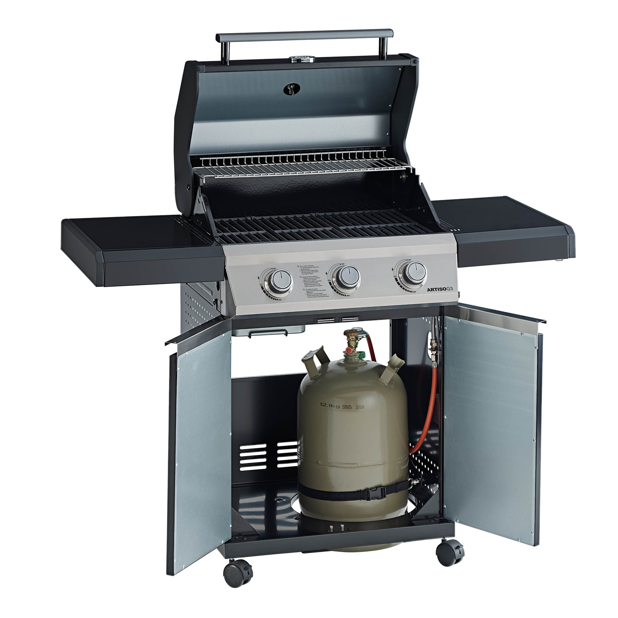 Gasgrill BBQ-Station ARTISO G3 schwarz, Exklusiv bei Toom